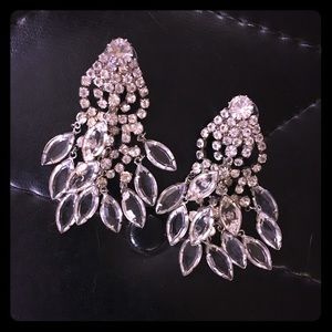 Vintage cut glass chandelier earrings